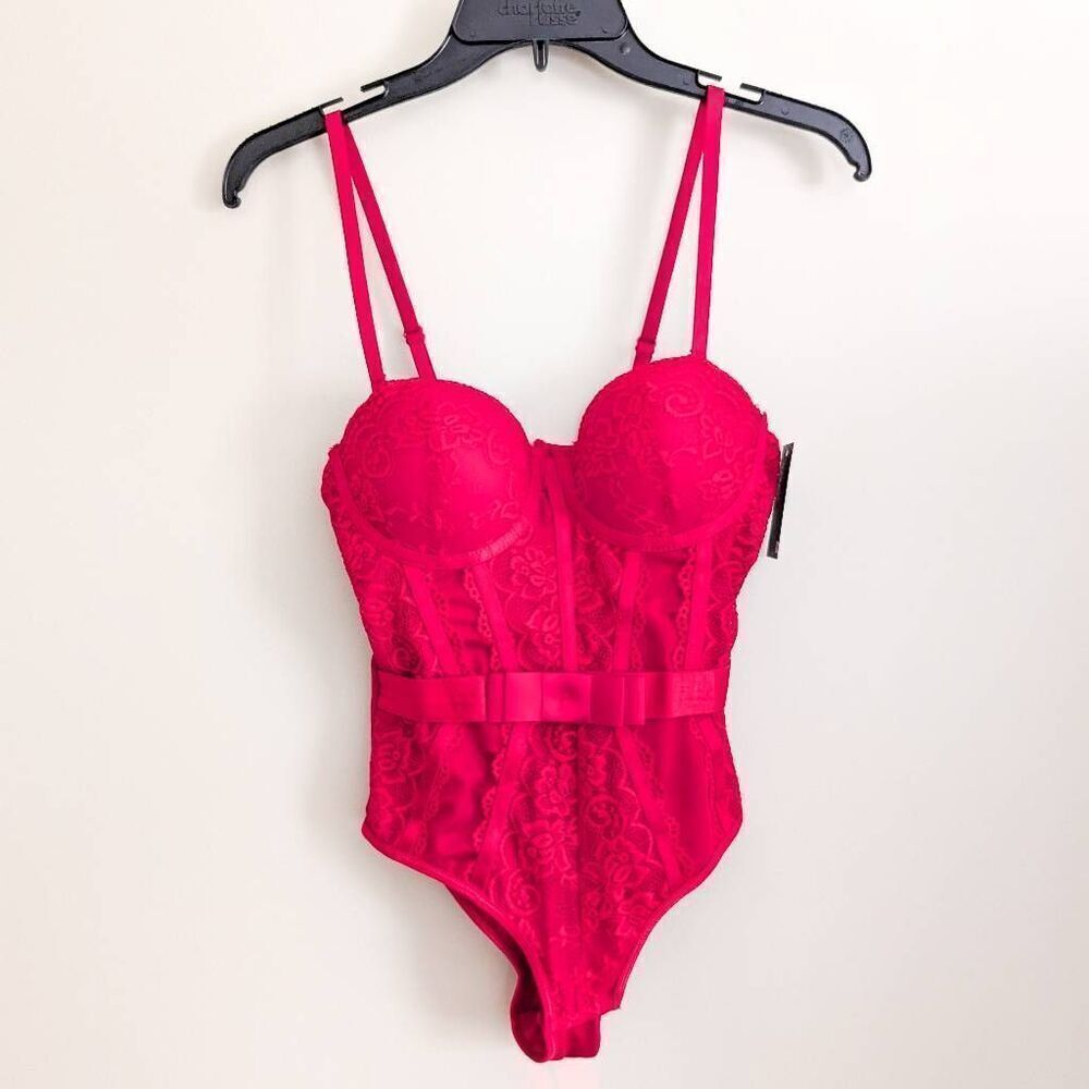 NWT Spirit Halloween Red Lace Bodysuit